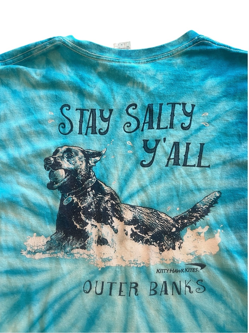 Outer Banks Stay Salty Tie-dye Dog Y2K OBX Graphic Tee